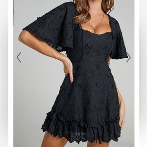 Black embroidered dress from Showpo